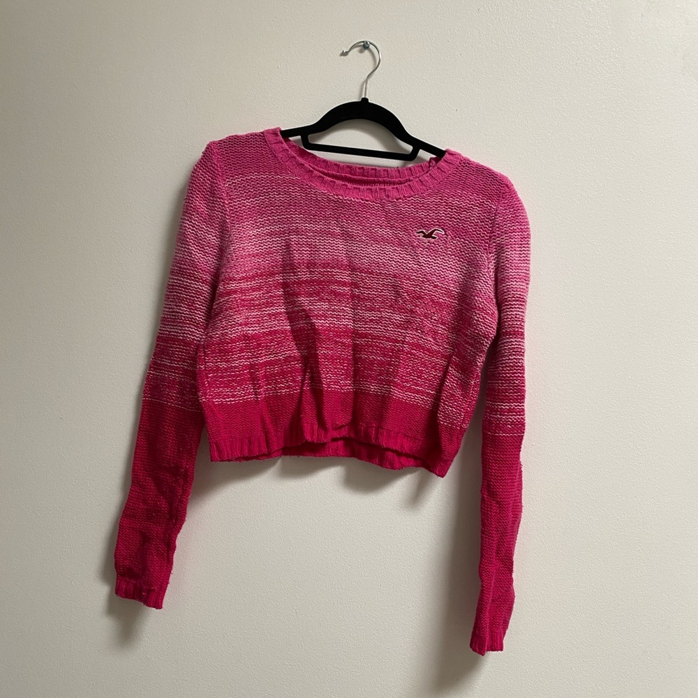 Hollister Pink Ombré Marled Knit Sweater S